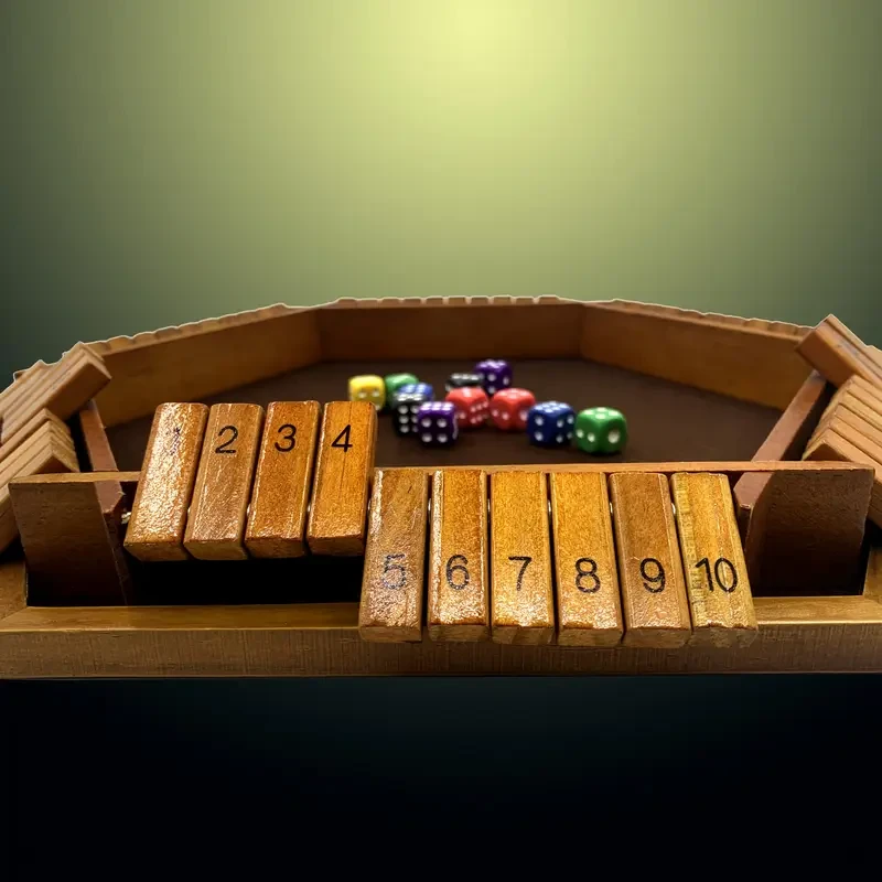 Classic Family Game Night Wooden Shut The Box Board Game