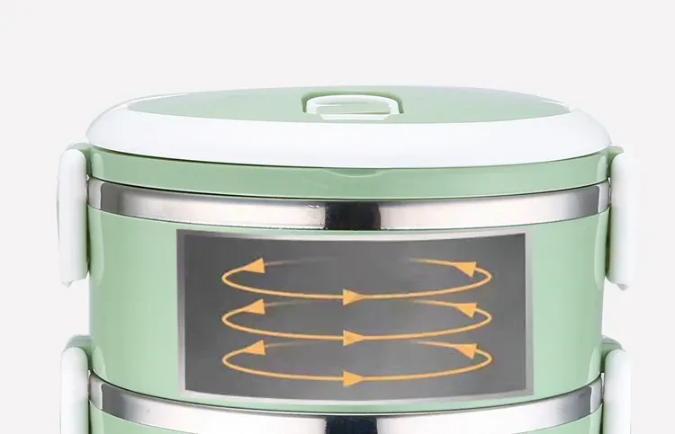 Student Compartment Multi-layer Round Stainless Steel Insulated Lunch Box