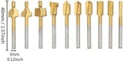 10pcs HSS Routing Router Bits Rotary
