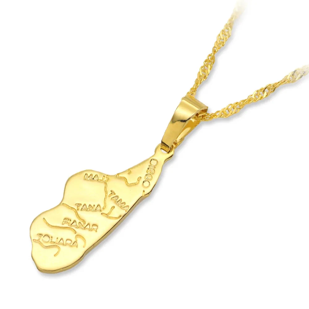 Africa Madagascar Map Pendant Necklace