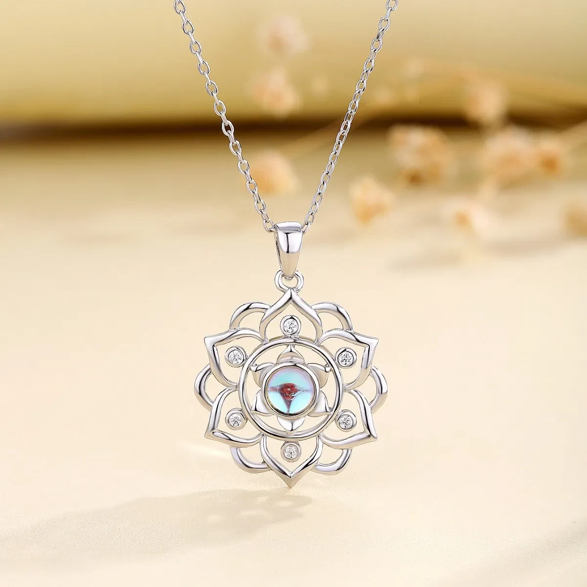S925 Lotus Pendant Clavicle Chain