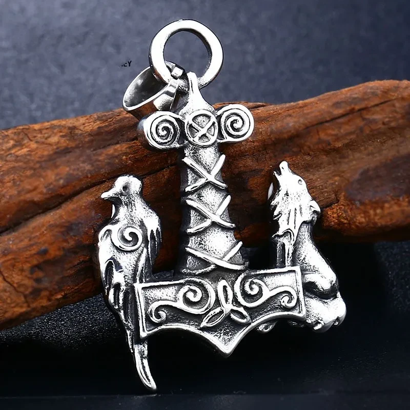 Stainless Steel Pendant Necklace Wolf