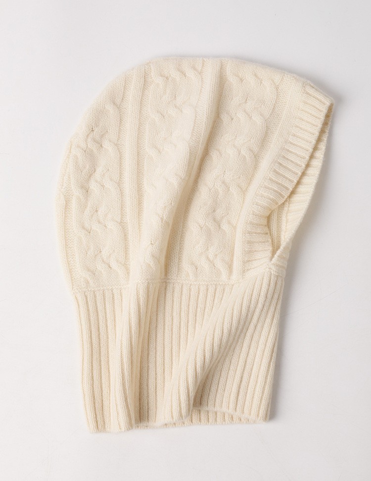 Warm Cashmere Couple Knit Cable One-Piece Hat