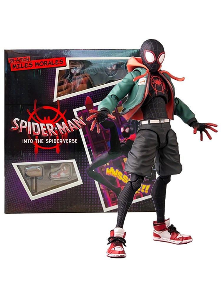 Sv Action Spiderman Miles Morales Action Figure - Sentinel Marvel Spider-Man Into the Spider Verse Model Toys