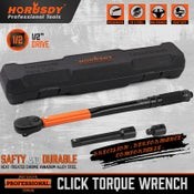 HORUSDY Click Torque Wrench Ratchet Socket Adaptor Extension 1/2" Drive