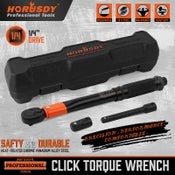 HORUSDY Click Torque Wrench Ratchet Socket Adaptor Extension 1/4" Drive