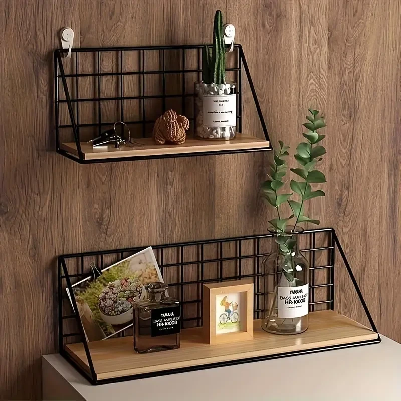 1pc Minimalist Punch-Free Metal Floating Shelf