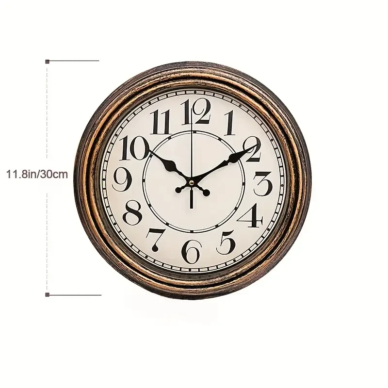 Elegant 29.97cm Vintage Bronze Wall Clock