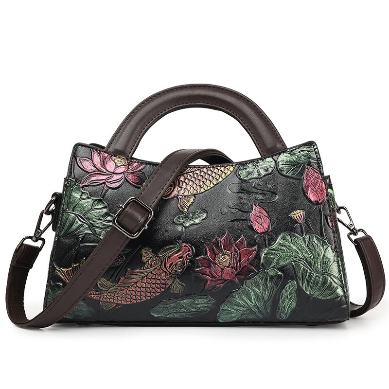 Elegant Retro Embossing Crossbody Large Capacity Shoulder Bag