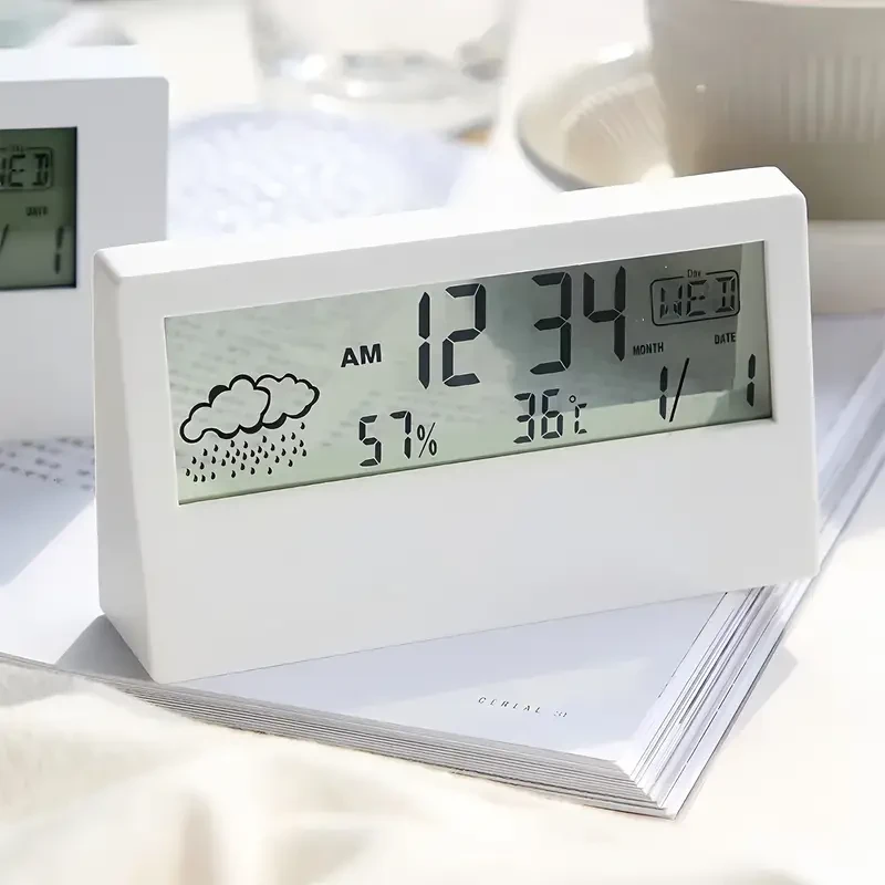 Silent LED Digital Clock with Weather
