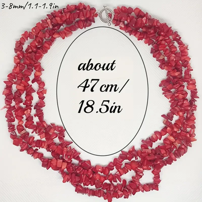 Luxury Red Coral Bead Necklace