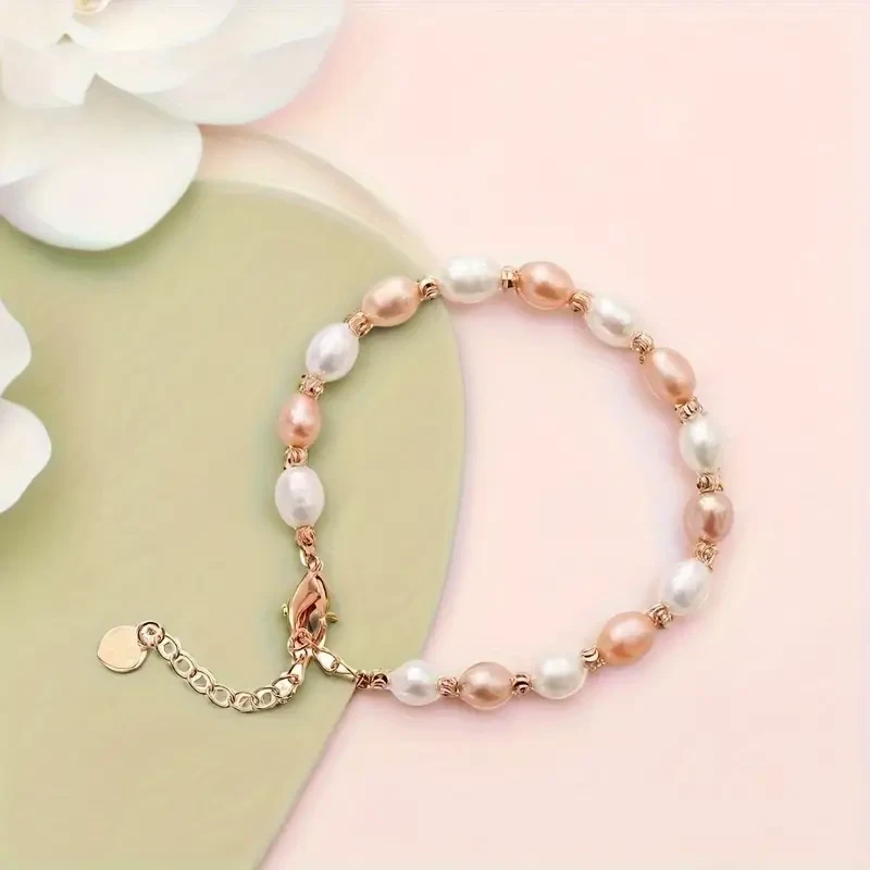 Elegant Simple Freshwater Pearl Bracelet for Women
