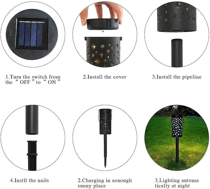 6 pcs Garden Solar Light Outdoor Lantern Lights