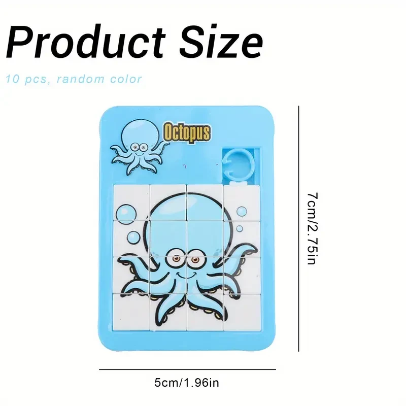 10-Pack Mini Animal Sliding Puzzles for Kids