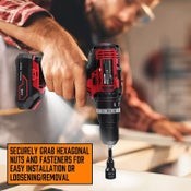 15pc Magnetic Hex Nut Driver Set 1/4" Shank SAE & Metric Power Drill Bit