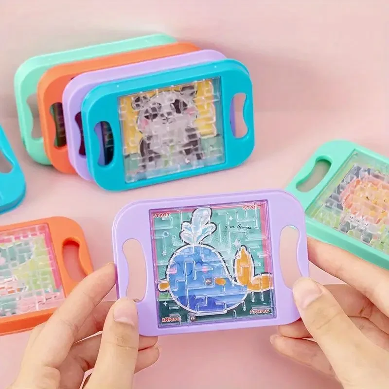 12Pcs Cartoon Maze Game Toy Balance
