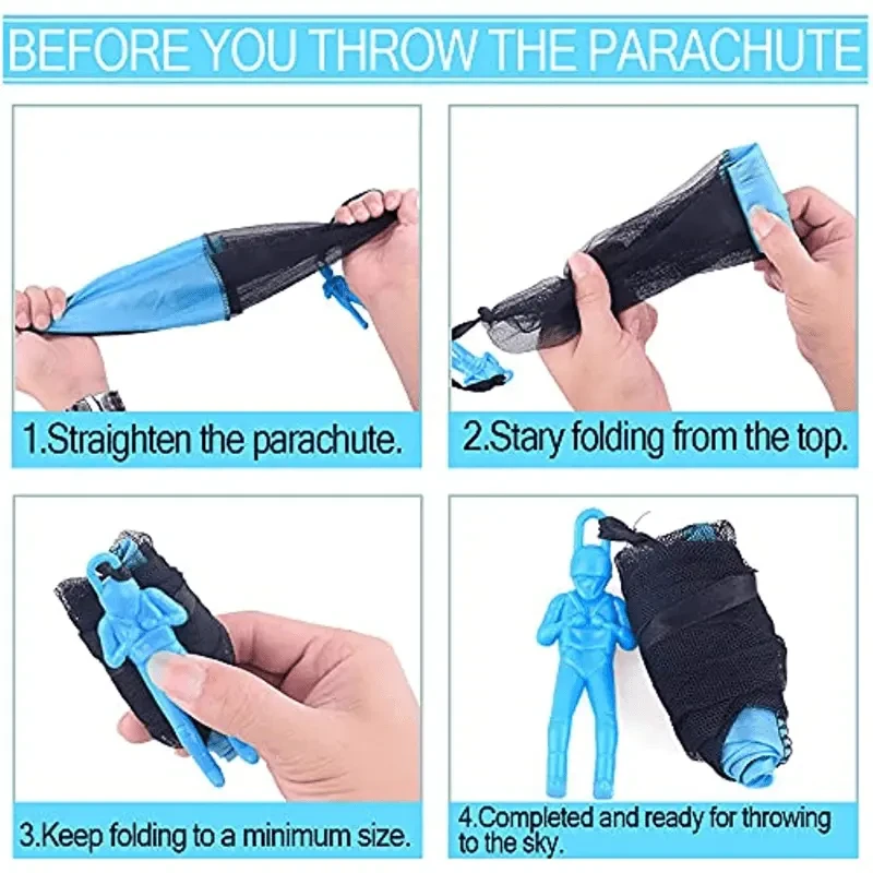 10pcs Tangle-Free Parachute Toys for Youngsters