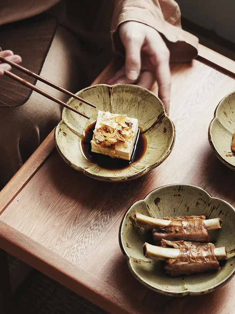 Handmade Pottery Clay Creative 5-inch Snack Seasoning Dish