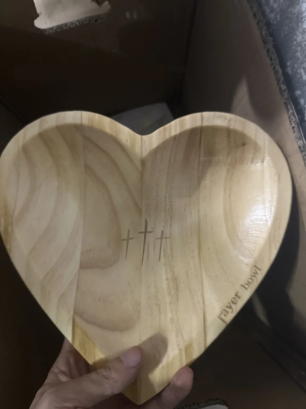 Heart-shaped Prayer Bowl Wooden Gift Prayer Bowl Prayer Card