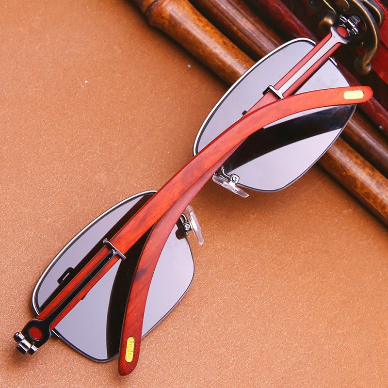 Crystal Wood Leg Sunglasses