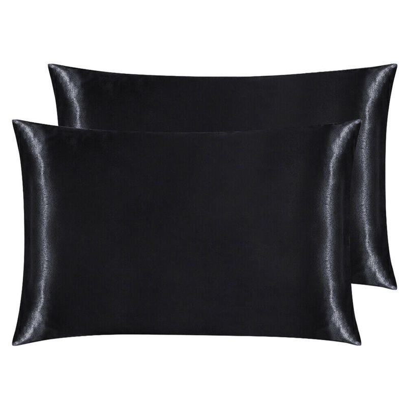 Satin Pillowcase 2 Pack Black