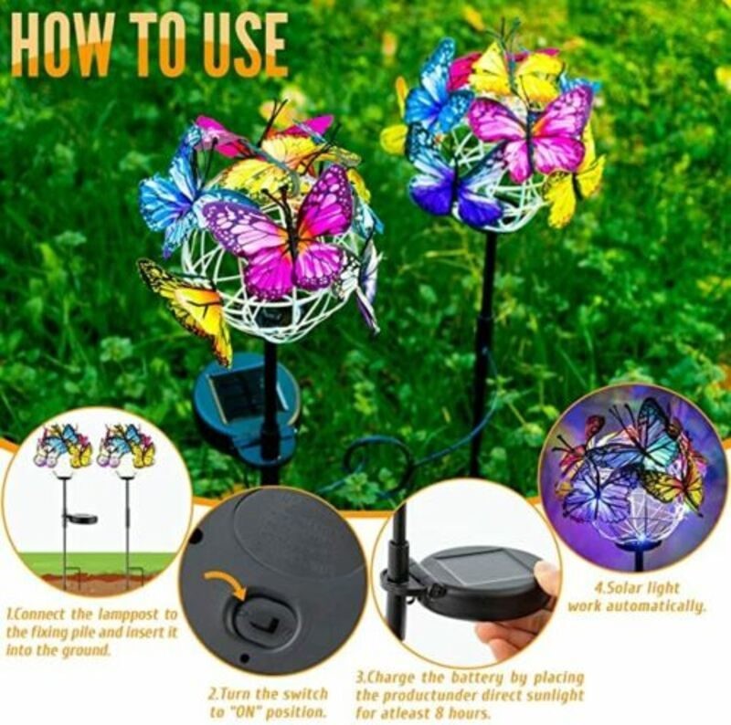 Solar LED Lights Outdoor Butterfly Ball Lamps