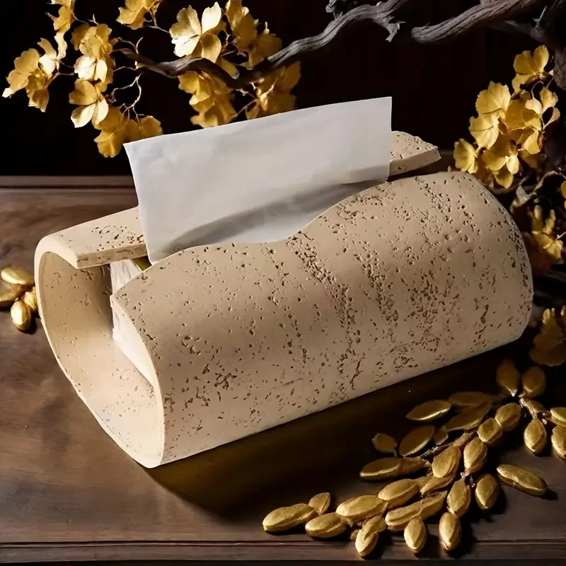 1pc, Creative Travertine Tissue Box