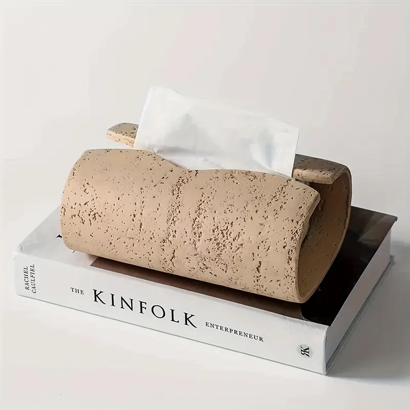 1pc, Creative Travertine Tissue Box