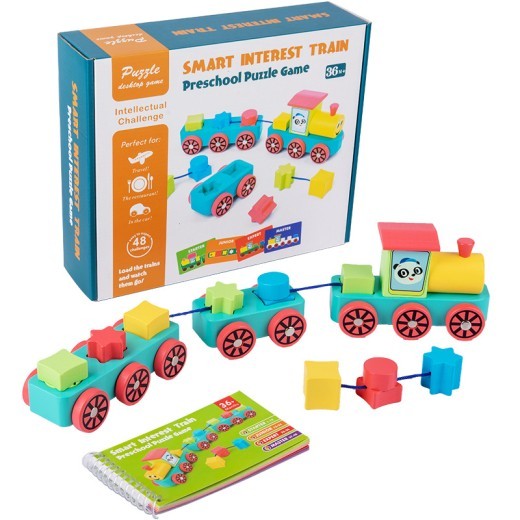 Children's Educational Train Blocks Classic Wood Train-wooden Toys Shape Sorters And Stackable Wooden Blocks
