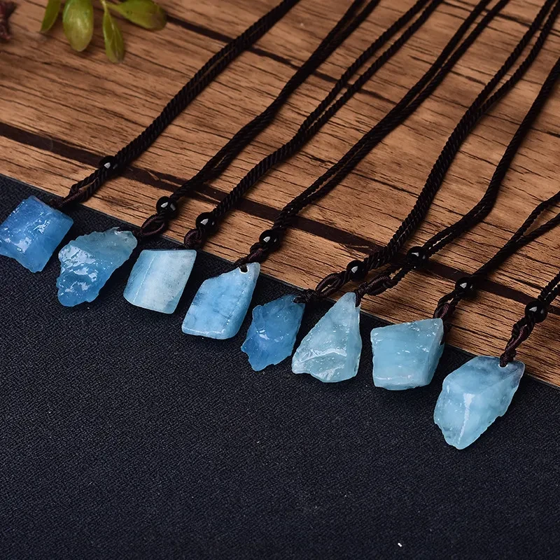 New Natural Aquamarine Blue Pendant