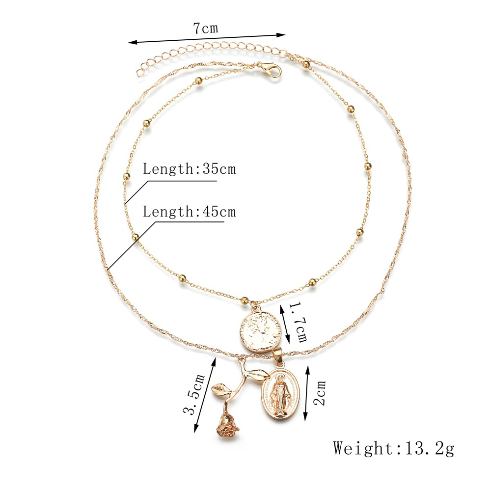 Multi-layer rose necklace