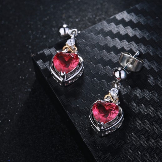 Rose Heart Stud Earrings