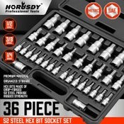 Hex Bit Socket Set Metric & SAE Allen Key S2 Steel Adapter