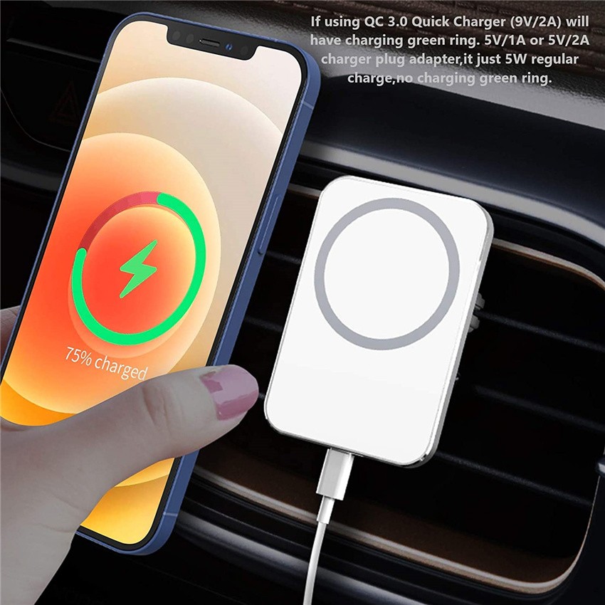 100W Magnetic Car Wireless Charger - Air Vent Phone Holder Stand for iPhone 15, 14, 13, 12 Pro Max