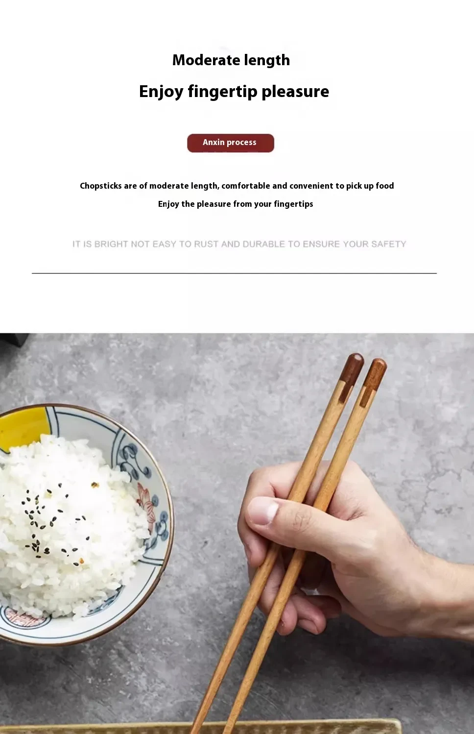 Creative Splicing Anti-slip Personal Household Wooden Chopsticks