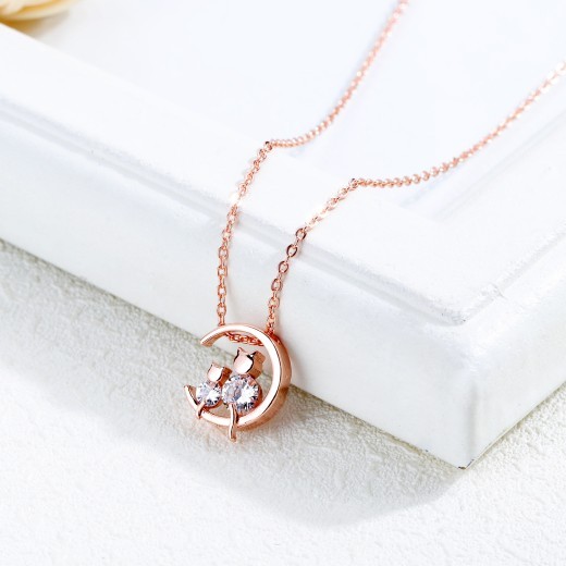 Rose Gold Zircon Clavicle Necklace