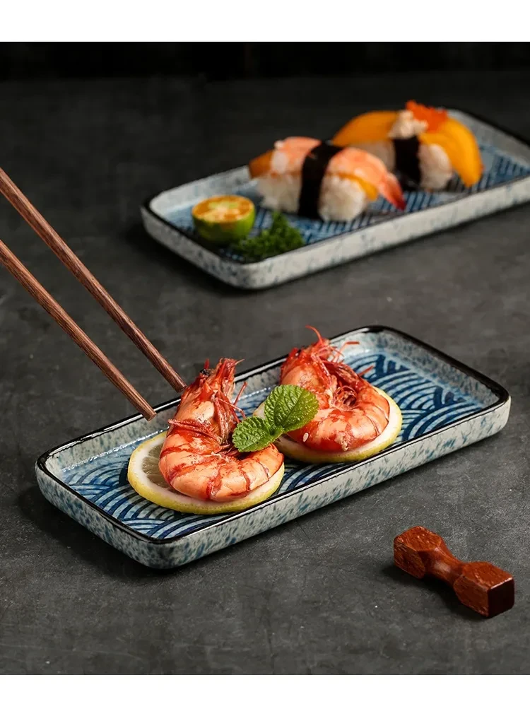 Household Rectangular Sushi Restaurant Dedicated Ceramic Dish