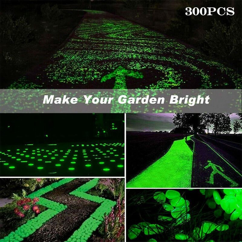 300pcs Luminous Stones Glow Stones Garden Landscaping Decoration