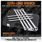 Double Ring Spanner Set Extra Long Wrench 10-24mm