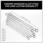 Double Ring Spanner Set Extra Long Wrench 10-24mm