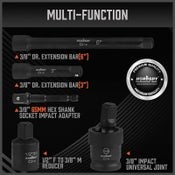 HORUSDY 3/8" Drive Impact Socket Wrench Set Ratchet Spanner Metric SAE