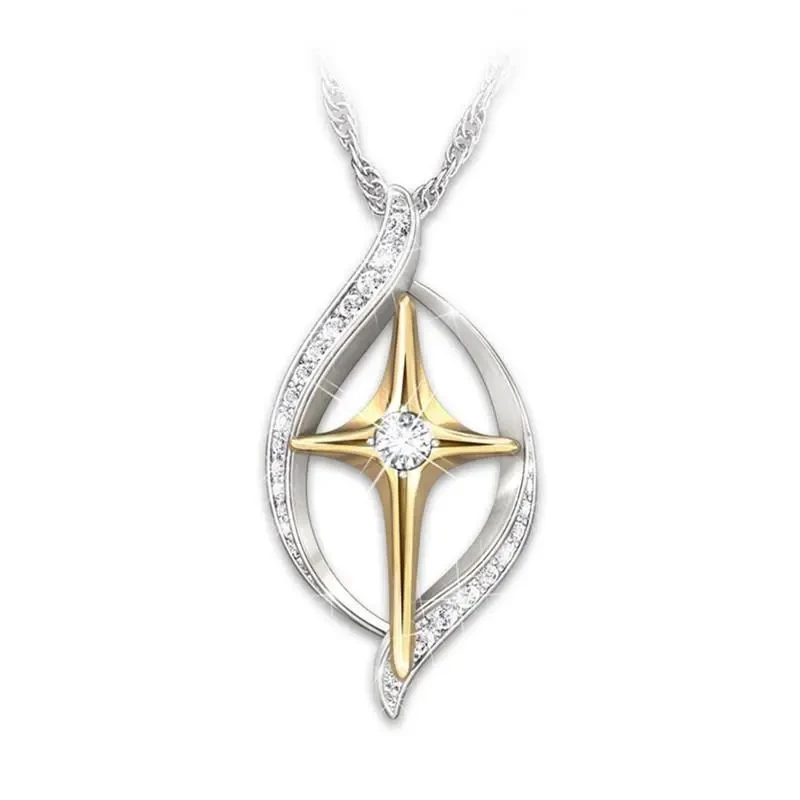 Faith Imitation Diamond Cross Pendant