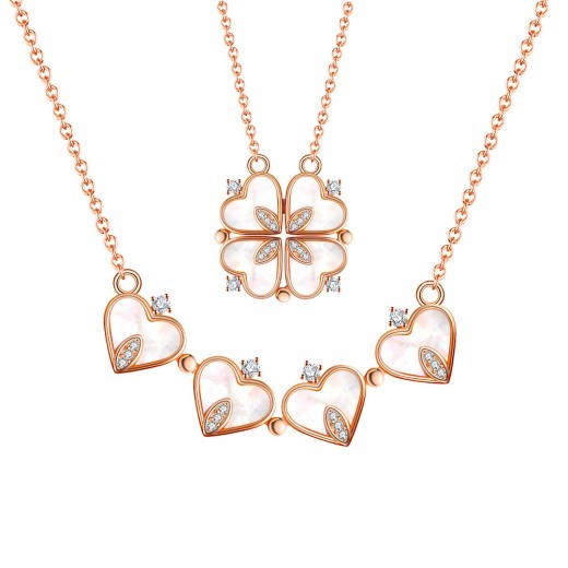 Rose Gold Heart-shaped Magnetic Love Pendant