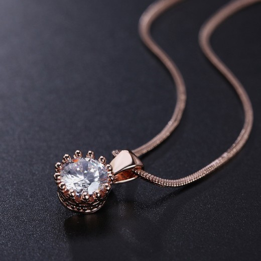 Rose gold and platinum plating pendant necklace