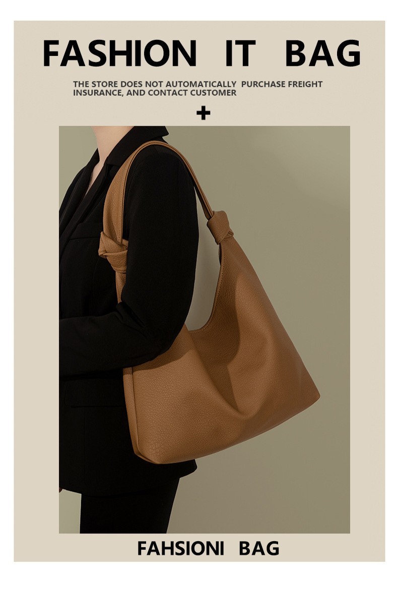 Soft Leather Tote Big Bag Fashion Simple Shoulder Bag