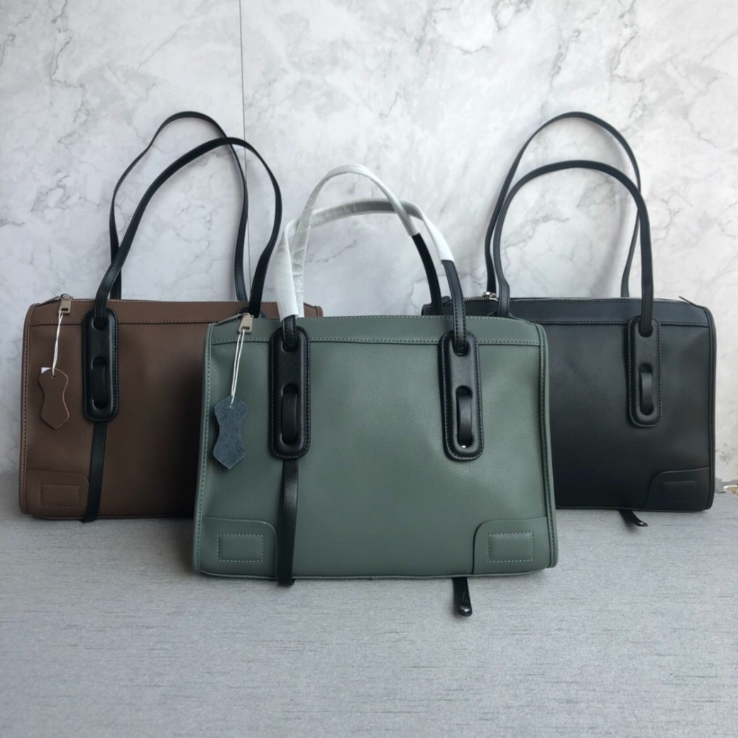 Solid Color Large Capacity Tote Bag Leather Shoulder Bag