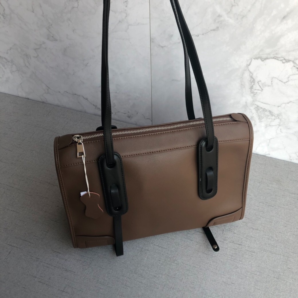 Solid Color Large Capacity Tote Bag Leather Shoulder Bag