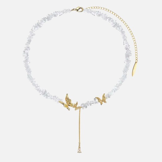 Three-dimensional Butterfly Crystal Romantic Beaded Necklace