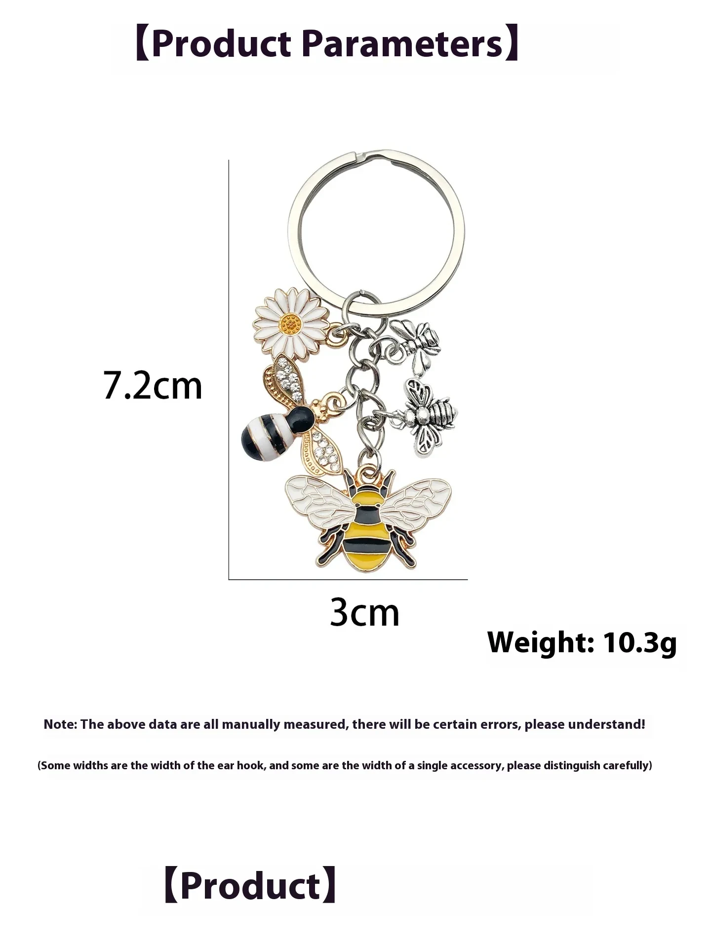 Oil Dripping Bee SUNFLOWER Keychain