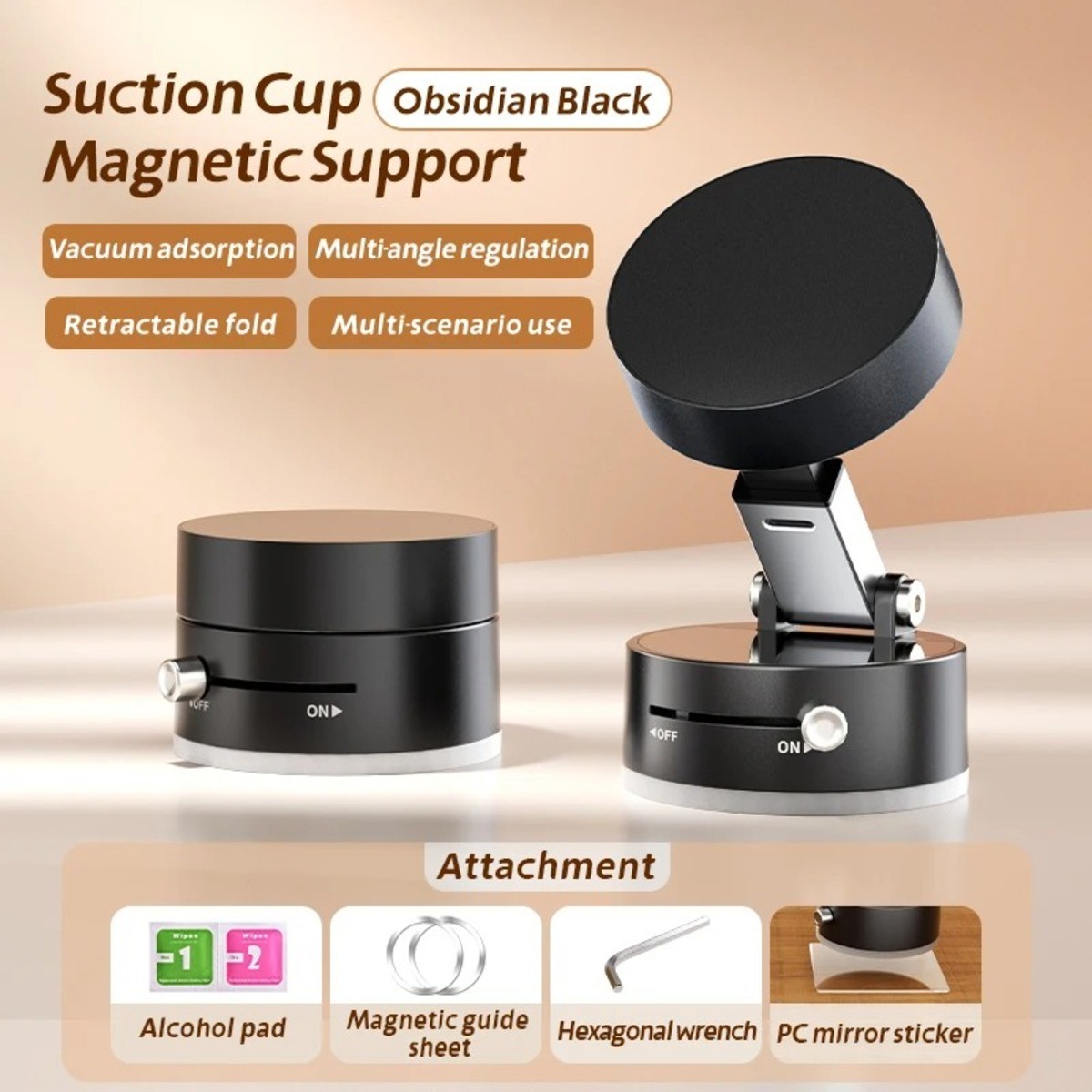 Ultra Magnetic Phone Holder Foldable Car Phone Mount Dashboard Phone Bracket 360 Degree Rotation Vacuum Suction Cup GPS Stand